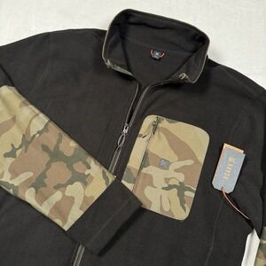Roark Jacket Mens XL Black Camo Landfall Fleece Full Zip Adventure Hiking